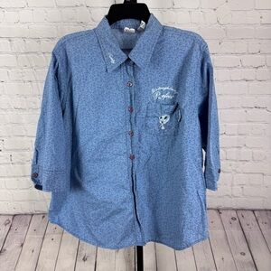 Warner Bros Vintage Embroidered Tweety Bird Button Up Top Size XL